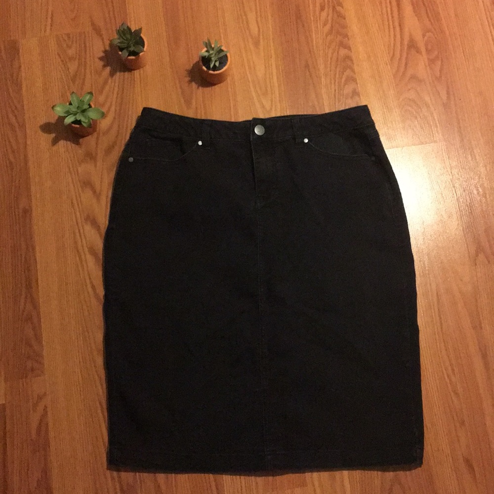 Black jean skirt